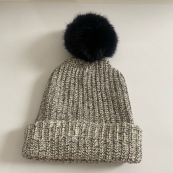 Love Your Melon Grey Knit Beanie with Black Removable Pompom - Picture 7 of 8